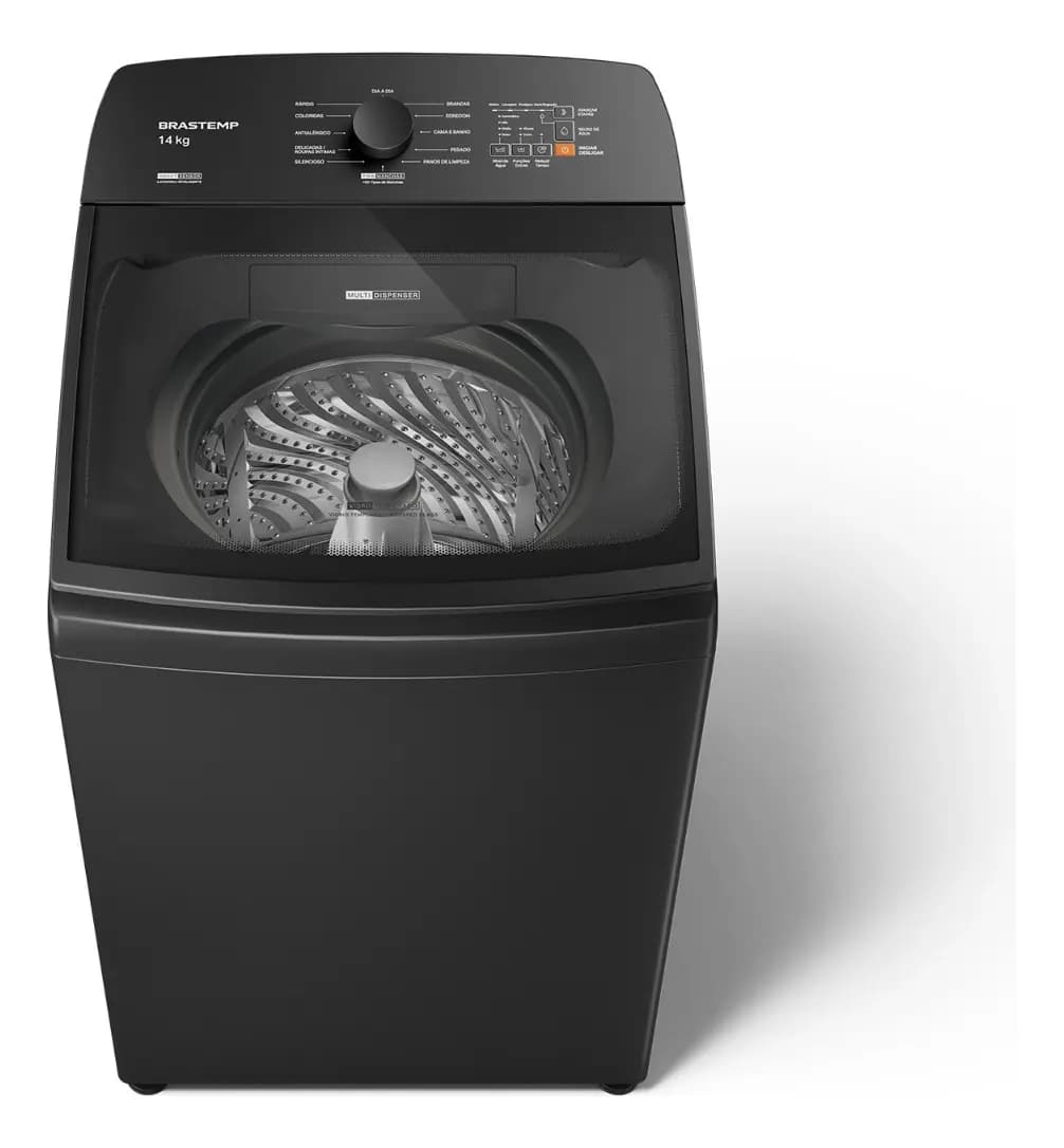 Lavadora de Roupas Brastemp 14kg Preta BWJ14A9 - Smart Sensor e Tira Manchas