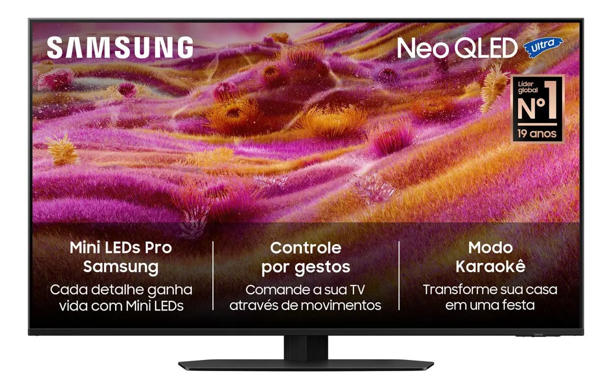 Samsung Vision AI TV 43" NEO QLED Ultra 4K QN90F 2025 QN43QN90FAGXZD Mini LED Processador com AI - R$ 3.399