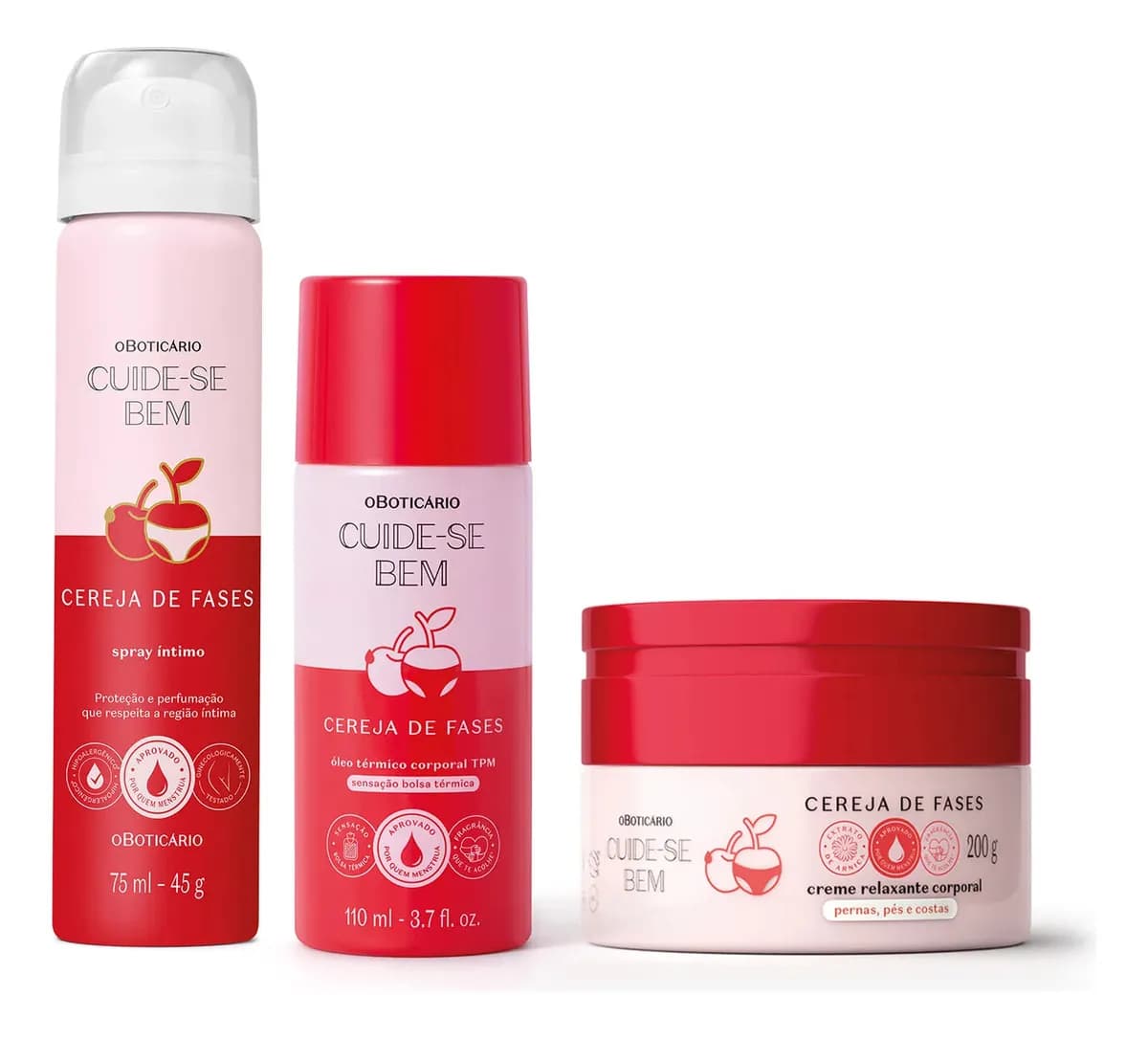 Combo Cuide-se Bem Cereja De Fases: Creme Relaxante Corporal - R$ 163,7