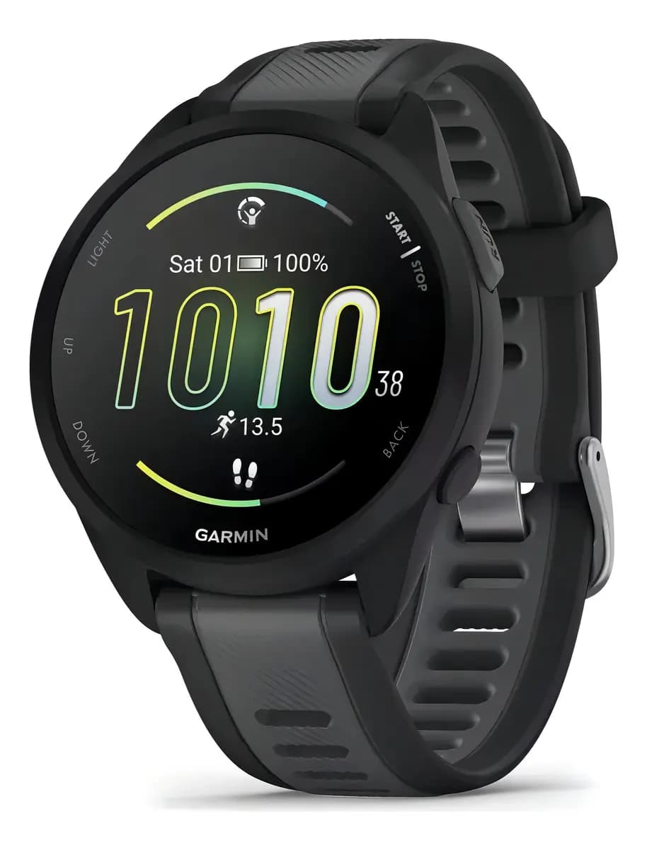 Relógio Garmin Forerunner 165 Music Amoled Preto Desenho da pulseira Mesh
