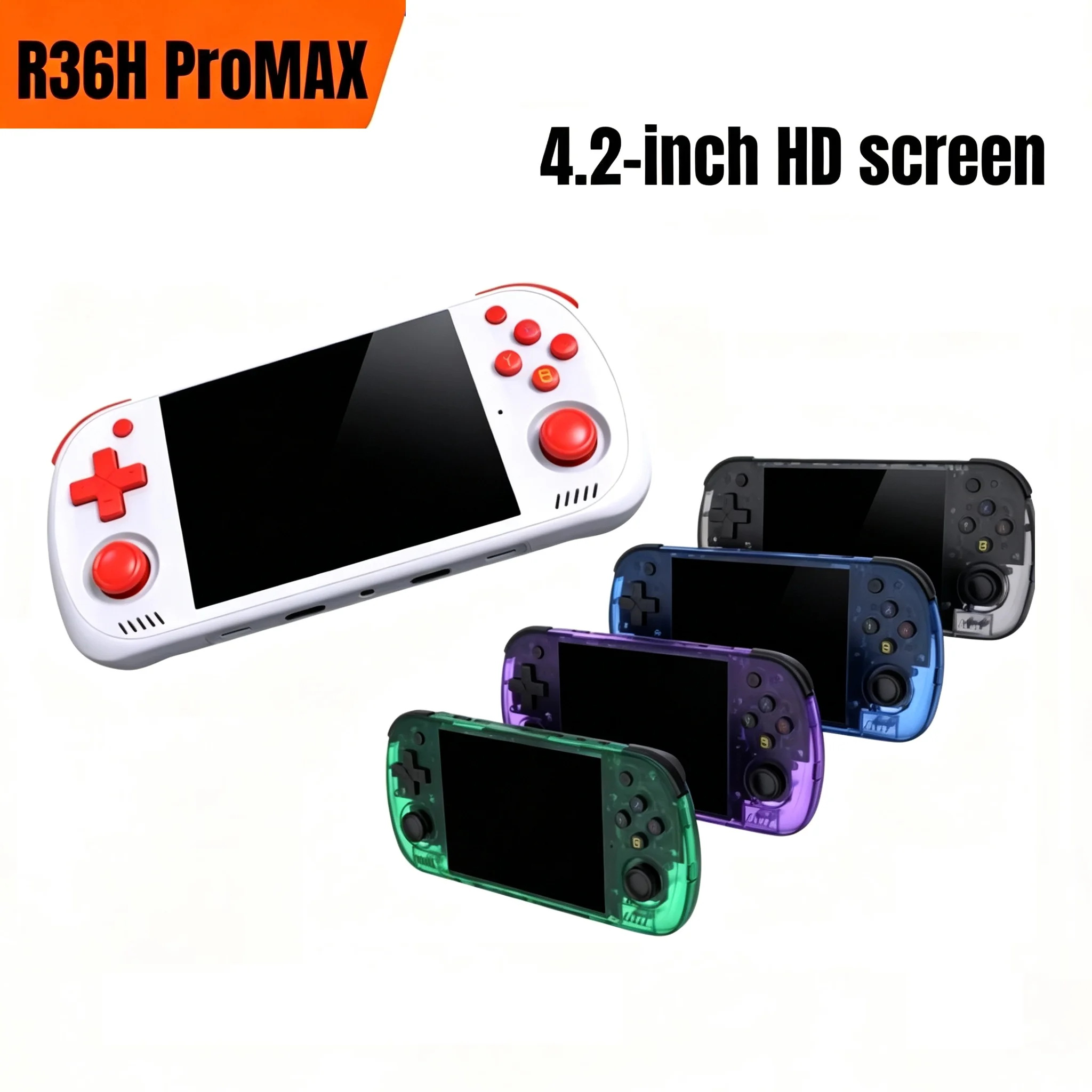 Novo Console de Jogos Retro Portátil R36H Pro Max de 4,2 Polegadas com Tela Grande 1024*768, Player de Vídeo Portátil, Presente para Meninos