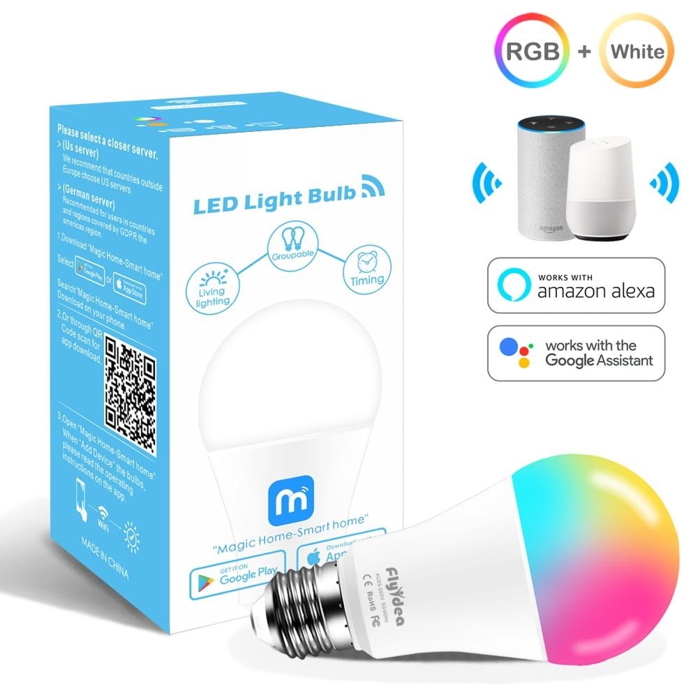 Lâmpada inteligente siri com controle de voz, 15 w rgb, regulável, e27 b22, wi fi, lâmpada mágica led, ac 110 v 220 trabalho v com assistente alexa google|Lâmpadas LED e tubos| - AliExpress