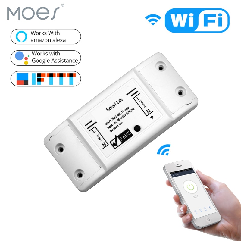 Interruptor de luz inteligente universal, interruptor de luz inteligente sem fio com temporizador smart life app, funciona com alexa e google home|Módulos de automação residencial| - AliExpress