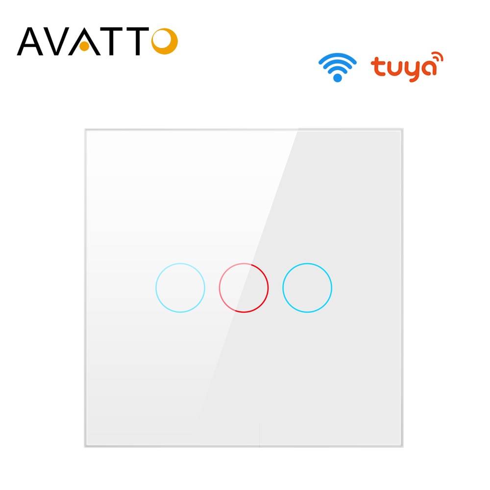 Interruptor de parede avatto tuya eu, interruptor de luz inteligente painel de vidro sensor de toque interruptor 1/2/3 gang trabalhar com alexa, google home|Módulos de automação residencial| - AliExpress