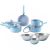 Conjunto de Panelas Everyday Azul 5 Peças + Conjunto Bowl Inox com Silicone Azul 3 Peças