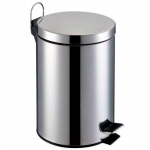 Lixeira de Aço Inox Redonda 5 Litros – Prata com balde interno e pedal – Home&Garden