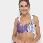 Top Fila Energy BRA Média Sustentação – Branco e Roxo